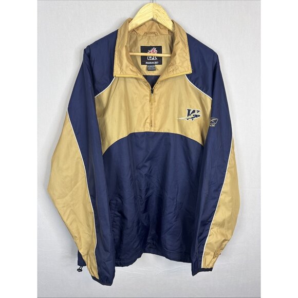 Reebok CFL Winnipeg Blue Bombers 2XL Gold Navy Half Zip Windbreaker Jacket - Picture 1 of 6